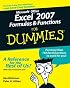 Microsoft Office Excel 2007 Formulas & Functions For Dummies (For Dummies (Computer/Tech))