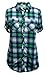 Women's Short Sleeves Button Down Plaid Checkered Shirts