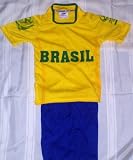 2010 south africa world cup fifa infants childrens KIDS BRAZIL BRASIL SOCCER SET SIZE 6 (FOR AGES 4 & 5) JERSEY AND SHORTS