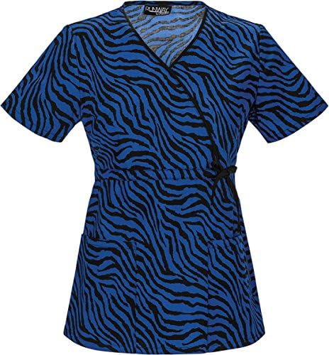 Runway 3654 Women's Mock Wrap Top Leave It To Zebra Medium