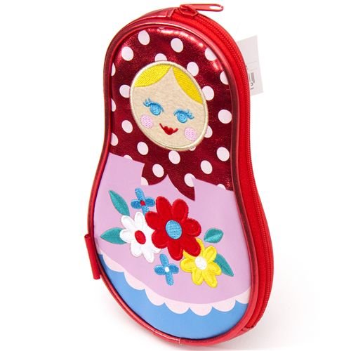 Imagen 2 de Estuche rojo brillante muñeca matrioska, producto de Japón