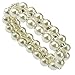 HONEYJOY Women Classical Two Rows Beads Bracelet(beige)