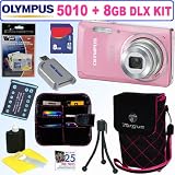 Olympus Stylus 5010 14 MP Digital Camera (Pink) + 8GB Deluxe Accessory Kit