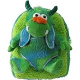 2 Item Bundle: Kreative Kids 8259 Small Green Monster Plush Backpack + Free Gift