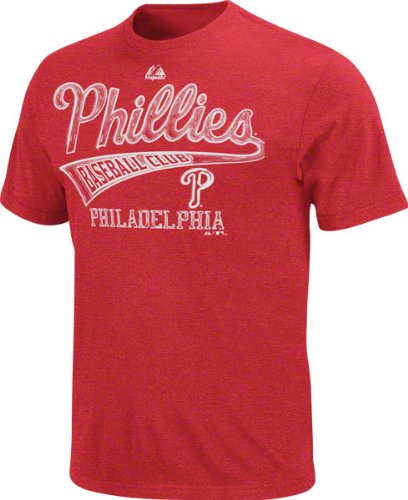 MLB Men's Philadelphia Phillies All Club Short Sleeve Basic Tee, Cardinal Heather, Large