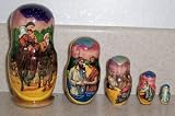 Nativity * Russian Nesting doll * Jesus going to Jerusalem * 5 pcs / 4in * 4.4