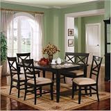 Metropolitan 7 Piece Rectangular Dining Set in Black Finish