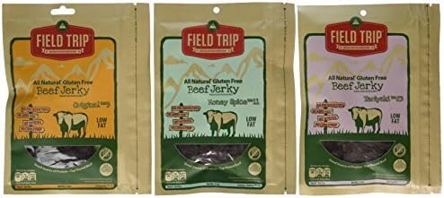 FIELD TRIP Best Sellers Variety Bundle, All Natural Gluten Free Beef Jerky, Teriyaki #23 + Honey Spice #11 + Original #3 by FIELD TRIP Jerky