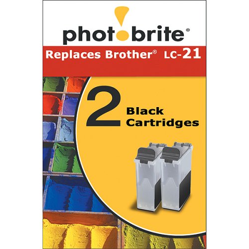 Photobrite 2-pk. Printer Cartridge Compatible for Brother LC-21 - Black