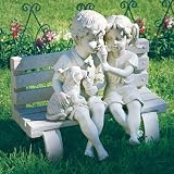 Outdoor Living : Kids, Dog, & Ice Cream Garden Statue Bench