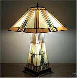 Tiffany Stained Glass Table Lamp Lamp Mission Style-this Is Lifetime Int Authentic Products.