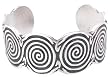 Hypnotic Detailed Labyrinth Pewter Cuff Bracelet