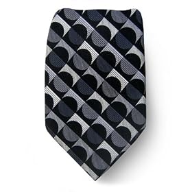 Mens BCBG Designer Silk Tie - Black Gray