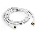 uxcell　シャワーホース　シルバートーン　ステンレススチール　プラスチック　1.5M