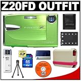 FujiFilm FinePix Z20fd (Green) Digital Camera with 4GB SDHC Memory Card + NP-45 Battery + Case + Cameta Bonus Accessory Kit