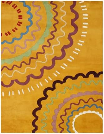 ZnZ Rugs Gallery 28063_5x8 Hand Made New Zealand Blend Wool/Hand Tufted Rug, 5-Inch by 8-Feet, Raspberry Wine/French Blue/Classic Green/Off-White/Ruby Wine