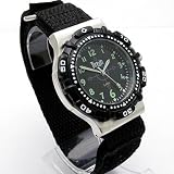 Mens Black Terrain Boardrider Sports Surf Watch-Velcro Strap+Rotating Bezel-50m Water Resitant-970g