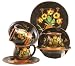 16pc Dinnerware Set Brown, Tuscany Flower Garden Decor