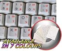 THAI KEYBOARD STICKERS WITH ORANGE LETTERING ON TRANSPARENT BACKGROUND