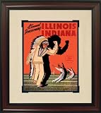 Illinois Fighting Illini vs Indiana Hoosiers Vintage Program Art (Framed) - 1950