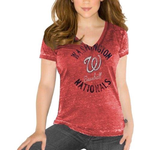 MLB Touch by Alyssa Milano Washington Nationals Womens #1 Fan T-Shirt - Red (Medium) at Amazon.com