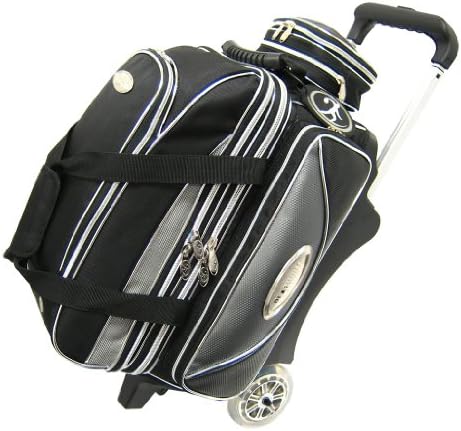 Elite Double Platinum Roller Bowling Bag- Black/Silver ()