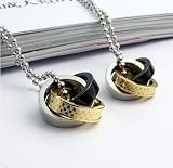 Mens 3 rings Titanium Stainless Steel Pendant Necklace x010011