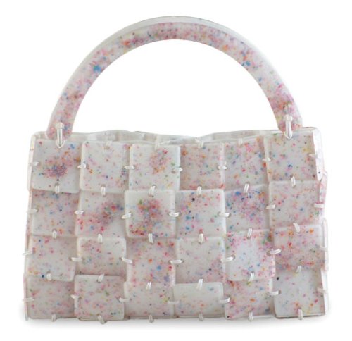 NOVICA Handbag White Confetti