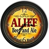 Aliff 's Beer and Ale Black Cascading Pub Style Wall Clock