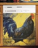 Grip Promotions 10891 Painted Blue Rooster Appliance Art- Small