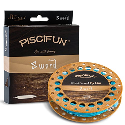 Piscifun Sword Fly Fishing Line with Welded Loop, Weight Forward Floating Fly Line, Available in WF1, WF2, WF3, WF4, WF5, WF6, WF7, WF8, WF9, and WF10 Weights, in Lengths of 90 and 100 Feet