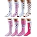Deer Mum Girl's Fruits Florals Pattern Knee High Socks(8 Pairs)