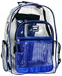 TrailMaker Clear PVC School Backpack/ Outdoor Backpack with Blue Trim TrailMaker Clear PVC School Backpack/ Outdoor Backpack with Blue Trim