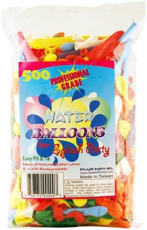 Splash Party Water Balloon, Assorted Colors, 500-Piece