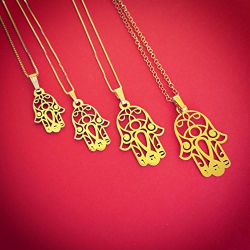 Hamsa Necklace - Gold Hamsa Necklace 14k Gold Hamsa Hand Necklace Hand Of Fatima Necklace Chamsa Necklace Birthday Gift Khamsa Necklace Evil Eye Necklace Hamsa Jewelry