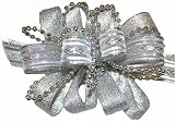 Hair Bows ~ New Silver Metallic Stripe Loop Hairbow ~ Flower Girl