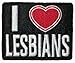 I Heart Lesbians Name Tag Patch Love Girls Badge Embroidered Iron On Applique