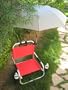 Oasis HEAVY DUTY- "NO RUST" ALUMINUM Beach Chair w/ UMBRELLA-CELL PHONE & DRINK HOLDERS-10 Years Warranty-INCLUDES A STORAGE MESH BAG FOR YOUR SUNBLOCKER-A BONUS Solar Rechargeable LED FLASHLIGHT INCLUDED WITH YOUR PURCHASE..