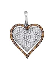 0.88CT-DIA BROWN DIAMOND HEART PENDANT