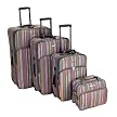 Rockland 4-pc. Luggage Set - Fall Stripe