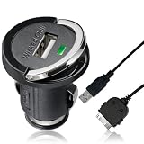 Wicked Chili Universal Autoladegerät mit Verbindungskabel für Apple iPad / iPhone / iPod (12 / 24 Volt, 1200mAh, USB-A)