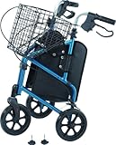 Z-TEC - Compact Deluxe Folding Aluminium Tri-Walker / Walking Aid - In Frost Blue.