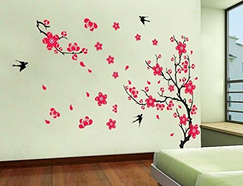 Plum Blossom Tree Wall Decal Flower Floral Wall Sticker Vinyl Art Wall Mural Wall Decal PVC Removable Wall Poster