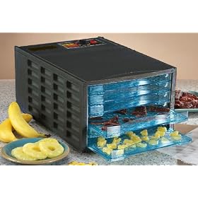 Black 6 Tray Food Dehydrator by SVP by Food Drying Books