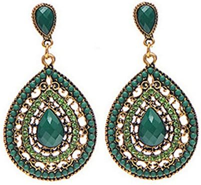 OVERMAL Fashion Women Retro Bohemia Full Rhinestone Drop Earrings Beads