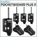 PocketWizard Plus II Transceiver Relay Radio Slave Transmitter and Receiver 4-Pack w/ 2 PockeWizard Cases (2 PocketWizards Per Case)