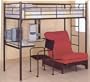 Bunk Bed Loft Model & Futon Chair W Pad