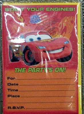 Hallmark Invitations INH4186 Cars Birthday Party Invitations