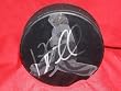Jonas Hiller Autographed Photo Hockey Puck, Anaheim Ducks, Proof Photo of Jonas Signing for Us.