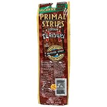 Primal Strips Vegan Meat Alternative Jerky, Teriyaki Flavor, 1-Ounce Pouch (Pack of 24)
